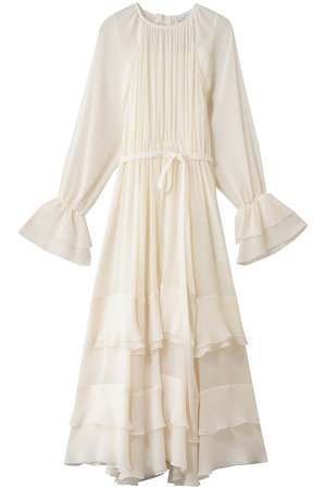 ジェイドット/j.のクレープジョーゼットフリルティアードドレス(110500/110503)