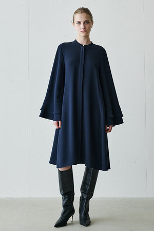 ジェイドット/j.の二重織ストレッチフリル袖ワンピース(110500/110503)