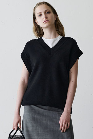 ジェイドット/j.のウルトラファインメリノオーバーニットベスト(110300/110301)