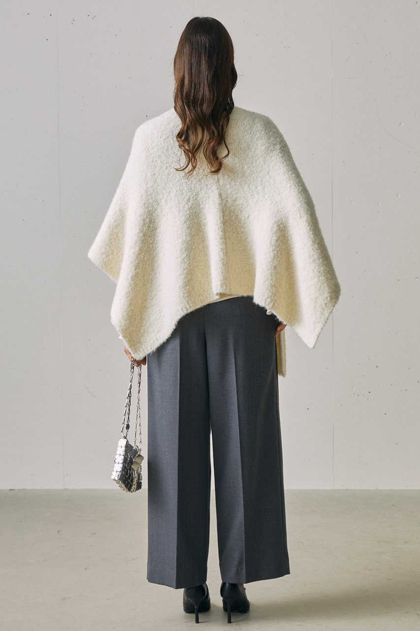 j.(ジェイドット)｜アルパカループヤーンストールコート/ホワイト の