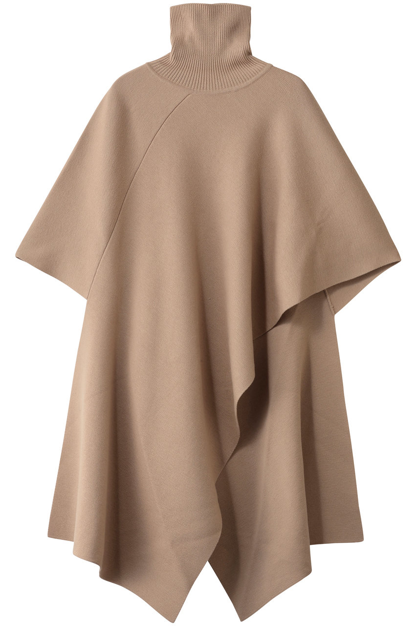 j. ウルトラファインメリノハイネックポンチョ (ベージュ, L) ジェイドット ELLE SHOP