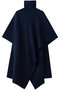 ウルトラファインメリノハイネックポンチョ ジェイドット/j. ネイビー