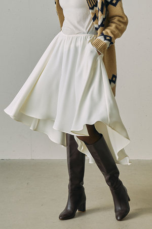 ジェイドット/j.の二重織ストレッチフレアスカートライクパンツ(110600/110601)