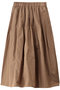 光沢タフタギャザープリーツスカート ジェイドット/j. ベージュ