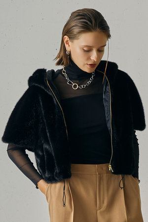 ジェイドット/j.のミンクタッチファー フードブルゾン(110800/110802)