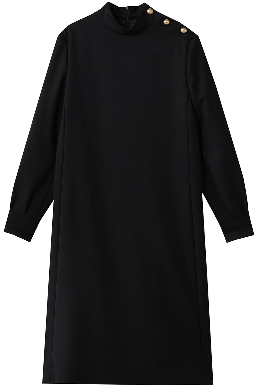 ジェイドット/j.のウールギャバ ハイネックワンピース(ブラック/14672-130-L)