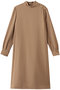 ウールギャバ ハイネックワンピース ジェイドット/j. ベージュ