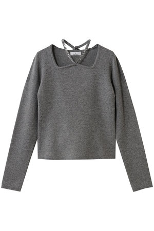 ジェイドット/j.のリュクスメリノ 2WAYビジューネックセーター(110300/110301)