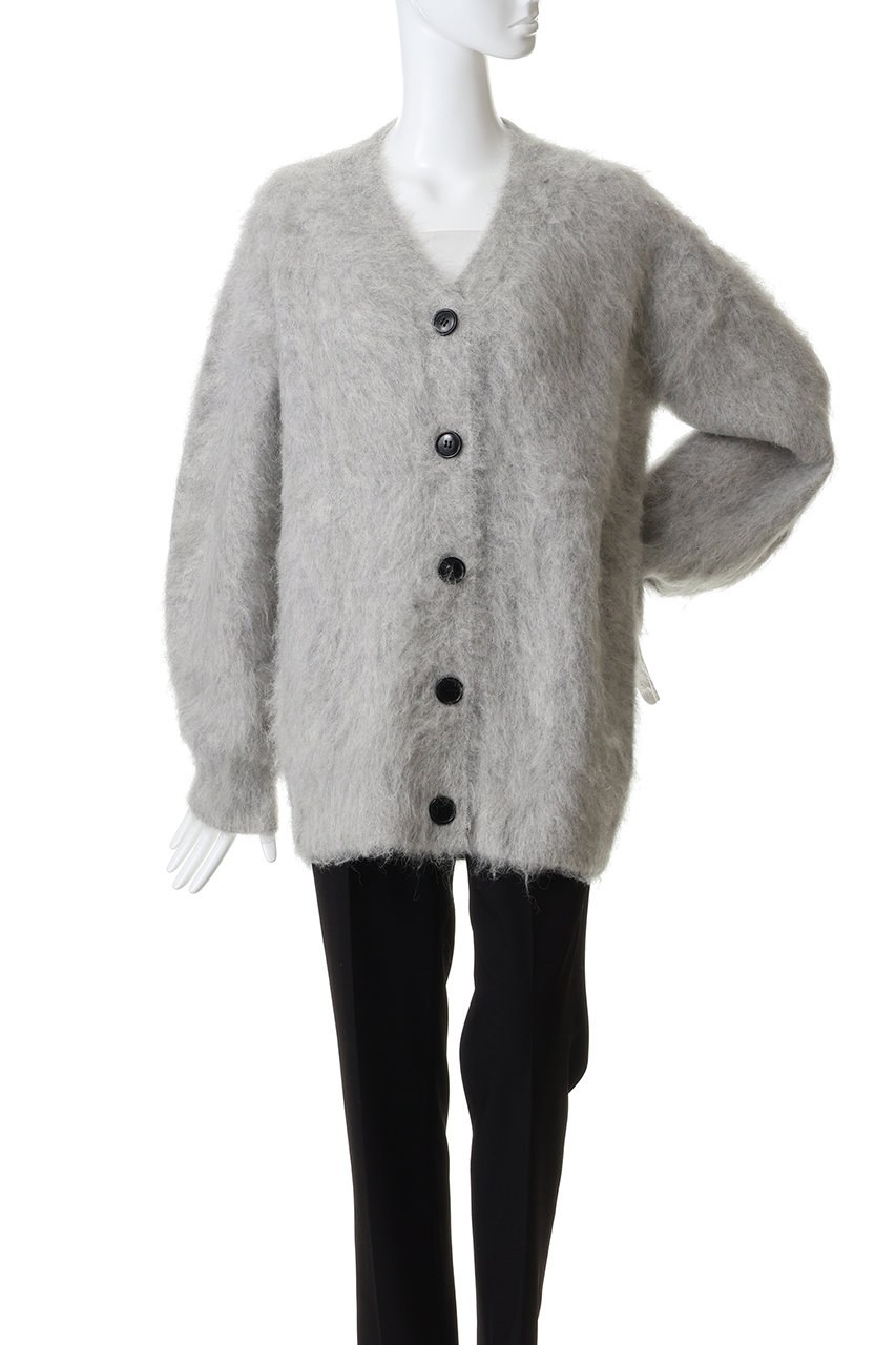 j.(ジェイドット)｜エアリーアルパカ Vネックカーディガン/ライト