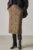 起毛ジャカード レオパード柄スカート