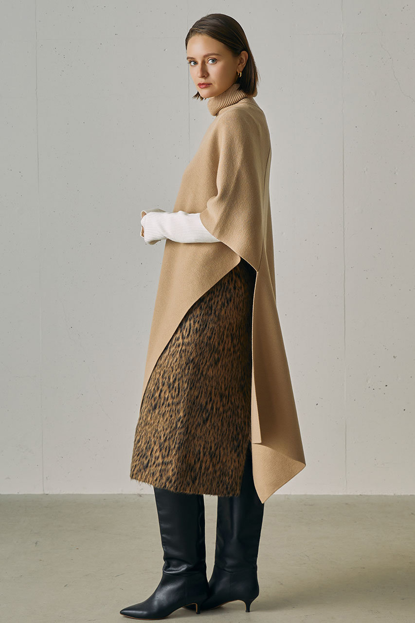 j.(ジェイドット)｜起毛ジャカード レオパード柄スカート/レオパード