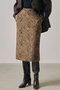 起毛ジャカード レオパード柄スカート ジェイドット/j.