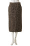 起毛ジャカード レオパード柄スカート ジェイドット/j.
