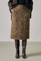 起毛ジャカード レオパード柄スカート ジェイドット/j.