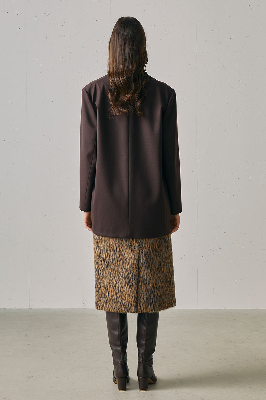 j.(ジェイドット)｜起毛ジャカード レオパード柄スカート/レオパード