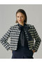 千鳥ツイード ノーカラージャケット ジェイドット/j.