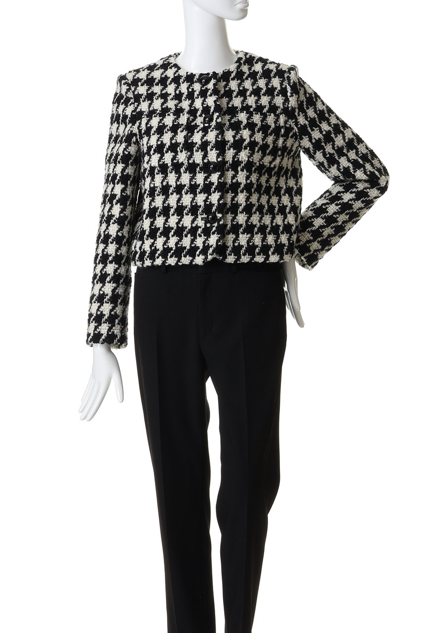 j.(ジェイドット)｜千鳥ツイード ノーカラージャケット/チドリ の通販