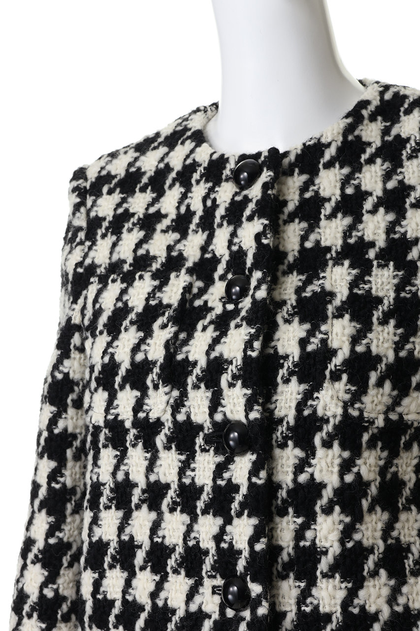 j.(ジェイドット)｜千鳥ツイード ノーカラージャケット/チドリ の通販