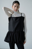 シルキーダブルフェイス バルーンペプラムキャミ