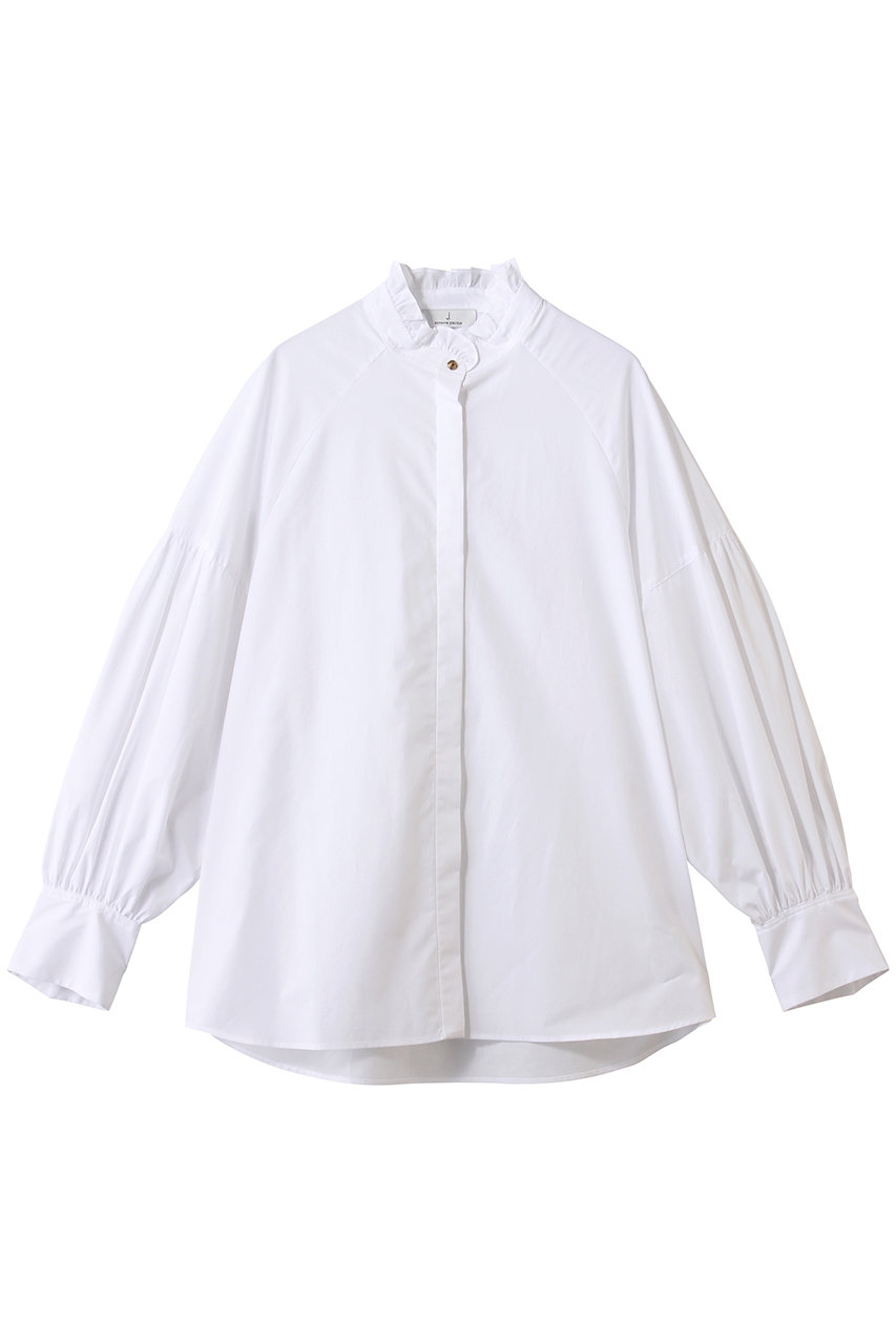 ジェイドット/j.のタイプライター スタンドフリルブラウス(ホワイト/14687-420-L)