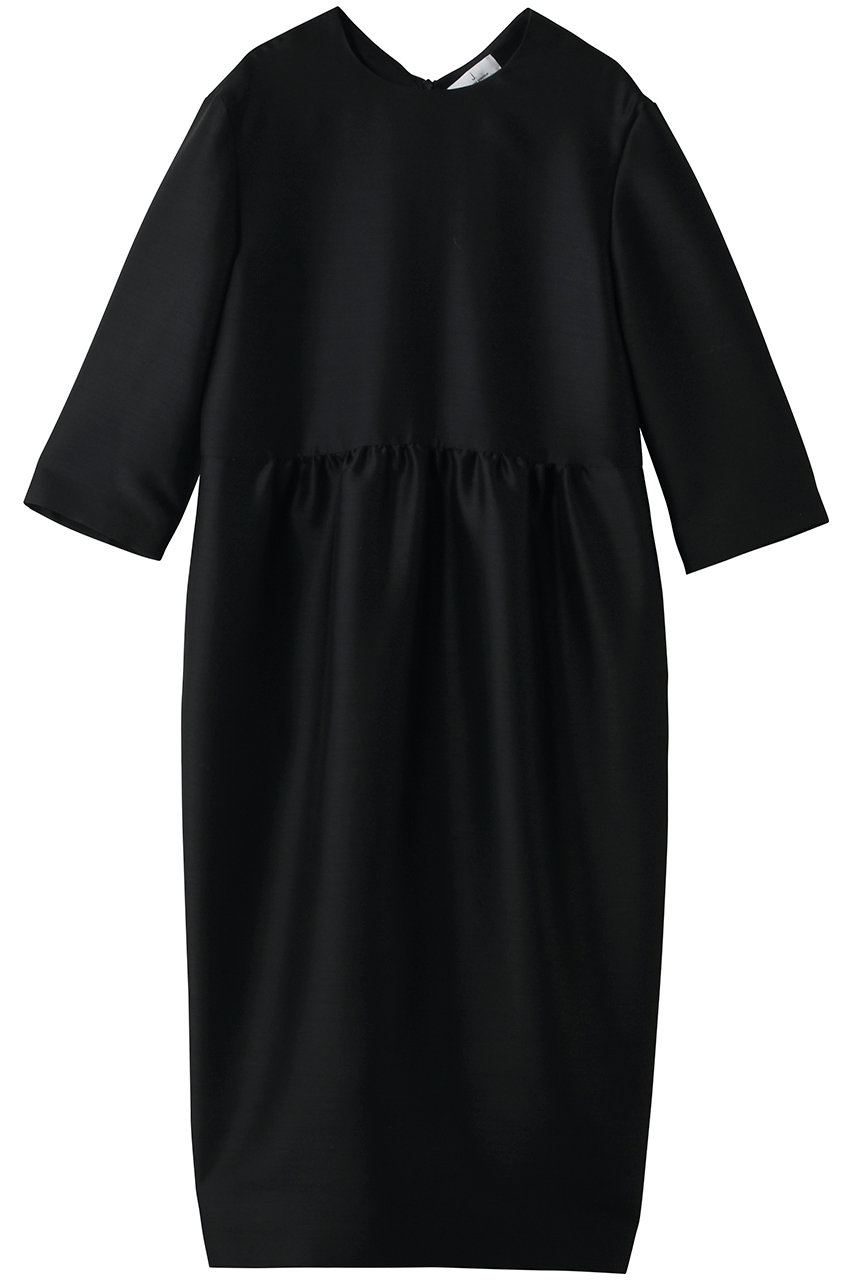 ジェイドット/j.のシルク混タッサー ギャザーコクーンドレス(ブラック/14777-300-L)