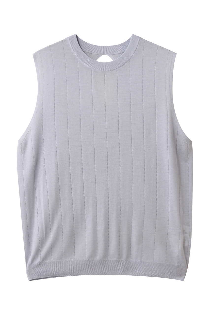 ジェイドット/j.のハイゲージニット 透かし編みトップス(ライトグレー/14832-090-L)