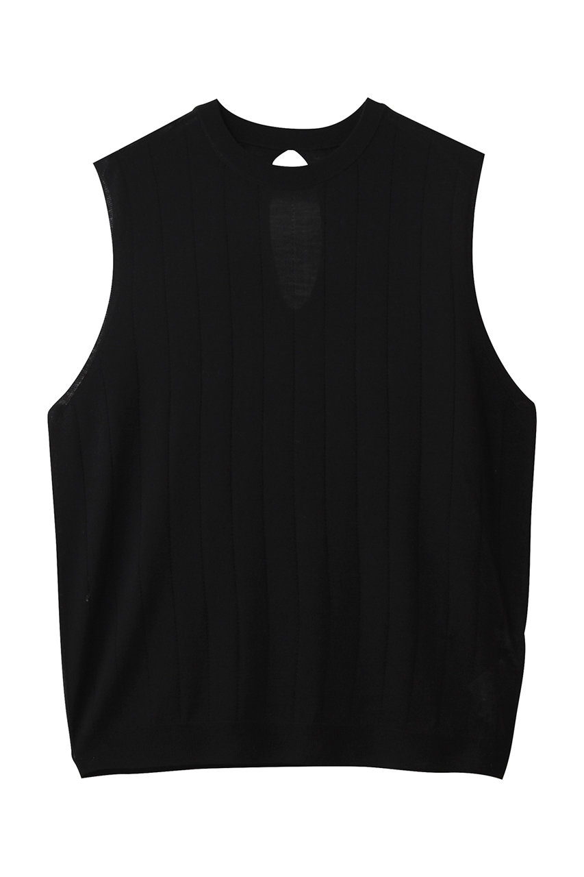 ジェイドット/j.のハイゲージニット 透かし編みトップス(ブラック/14832-090-L)