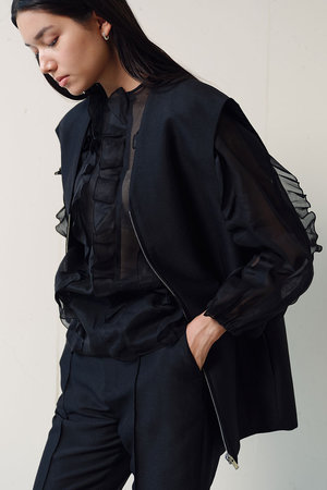 ジェイドット/j.のシルキーダブルフェイス コクーンジレ(110800/110806)