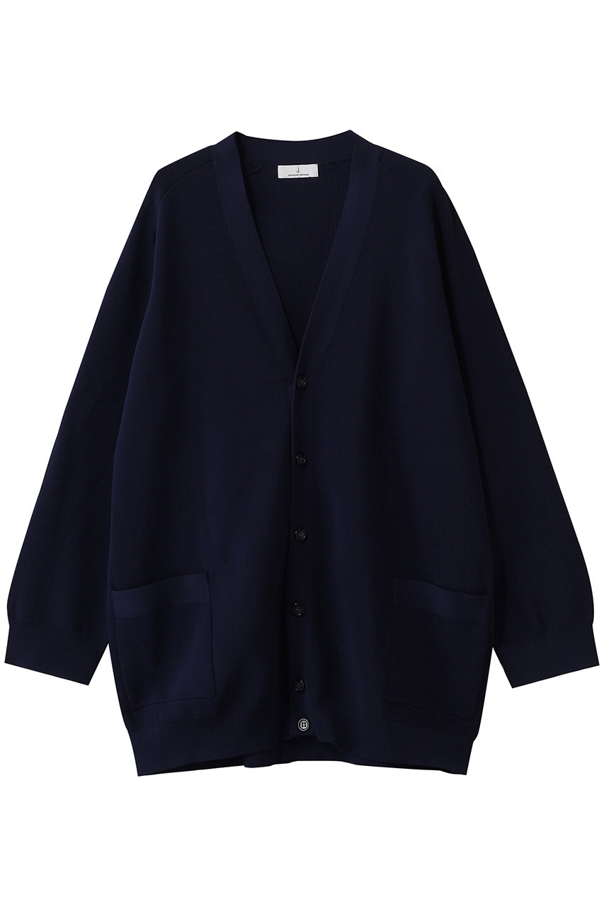 ジェイドット/j.のストレッチニット Vネックカーディガン(ネイビー/14828-480-L)