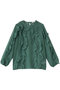 強撚オーガンジー フリルブラウス ジェイドット/j. グリーン