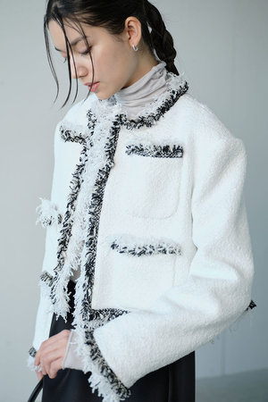 ジェイドット/j.のリングツイード ノーカラートリムジャケット(110800/110801)