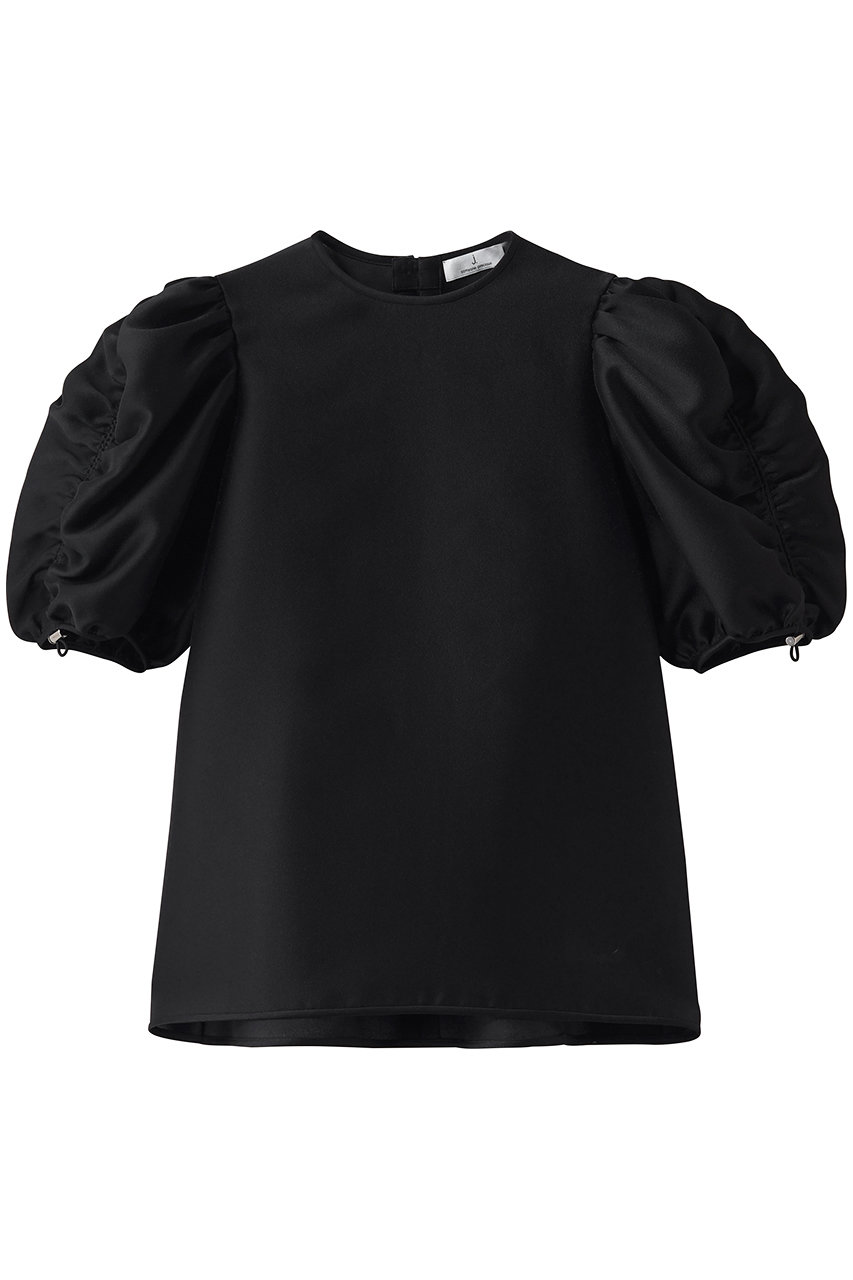 ジェイドット/j.のオクタダブルクロス 袖シャーリングブラウス(ブラック/14815-100-L)