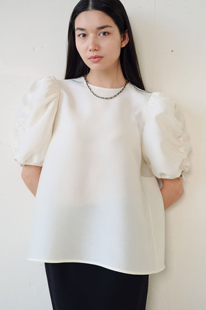ジェイドット/j.のオクタダブルクロス 袖シャーリングブラウス(110400/110402)