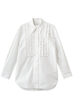 ジェイドット/j.の高密度タイプライター フリルシャツ(110400/110403)