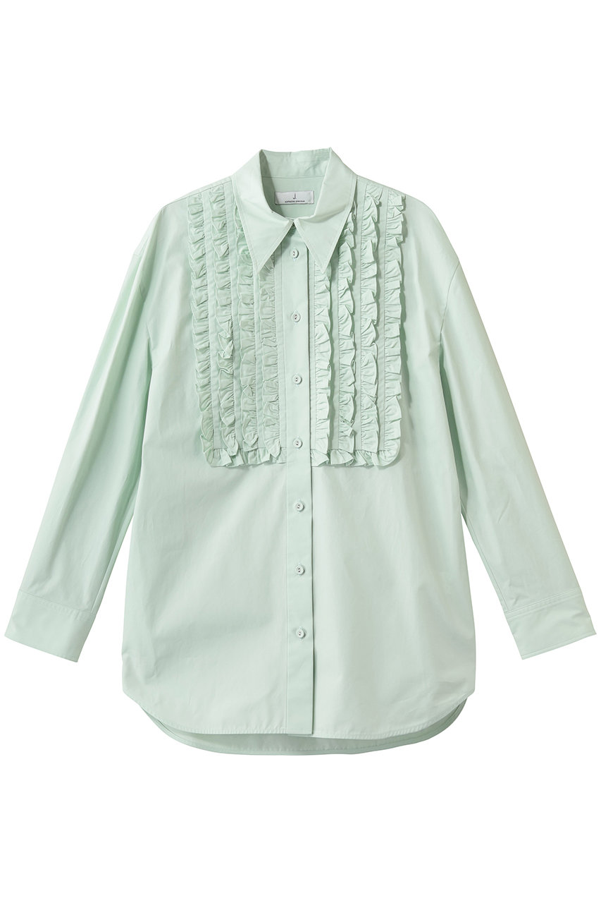 高密度タイプライター フリルシャツ