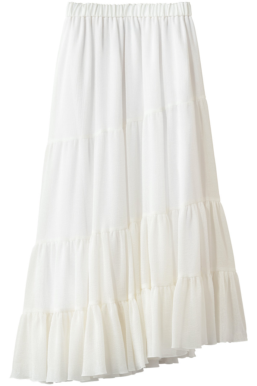 ジェイドット/j.の楊柳アセテート ティアードスカート(ホワイト/14822-090-L)