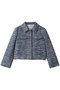 ファンシーツイード 衿付きジャケット ジェイドット/j. ブルー