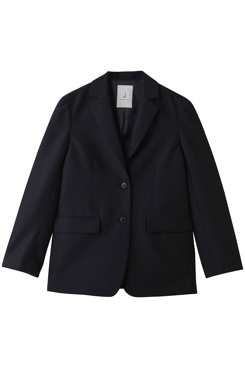 ジェイドット/j.のシルキーダブルフェイス シングルジャケット(ネイビー/14773-517-L)