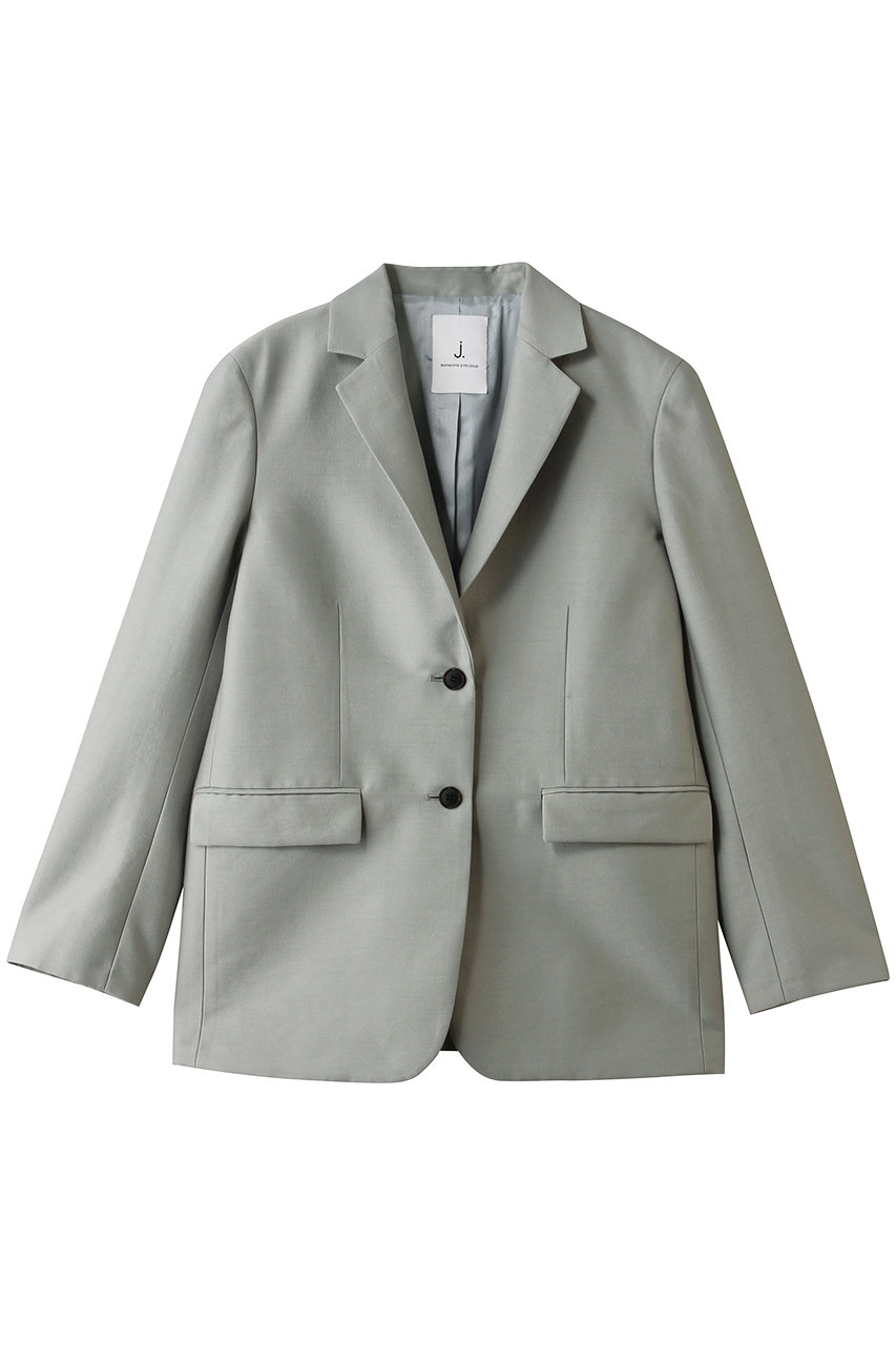 ジェイドット/j.のシルキーダブルフェイス シングルジャケット(ミントグリーン/14773-517-L)