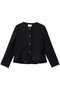 コットン混ツイード ペプラムジャケット ジェイドット/j. ブラック