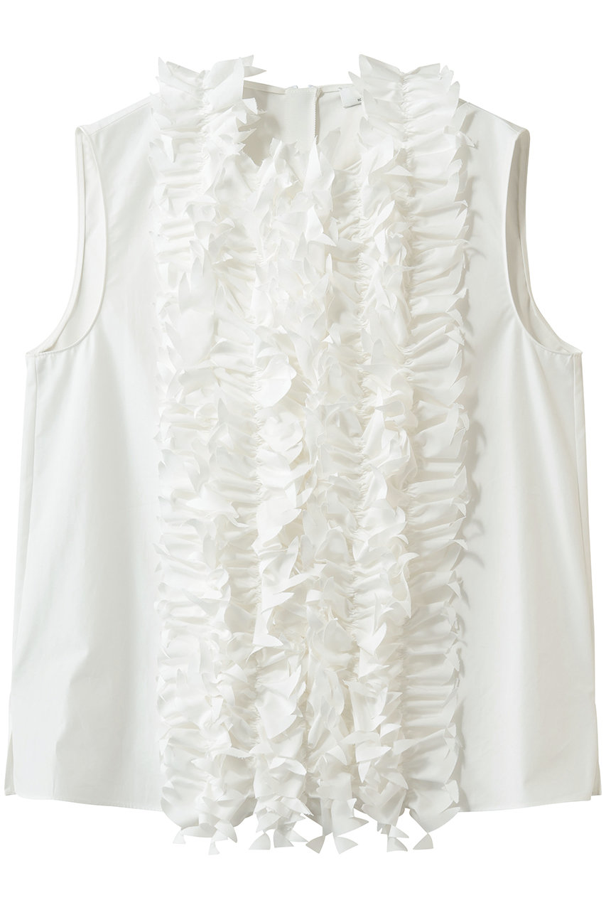 ジェイドット/j.の高密度タイプライター フリルデコブラウス(ホワイト/14807-090-M)