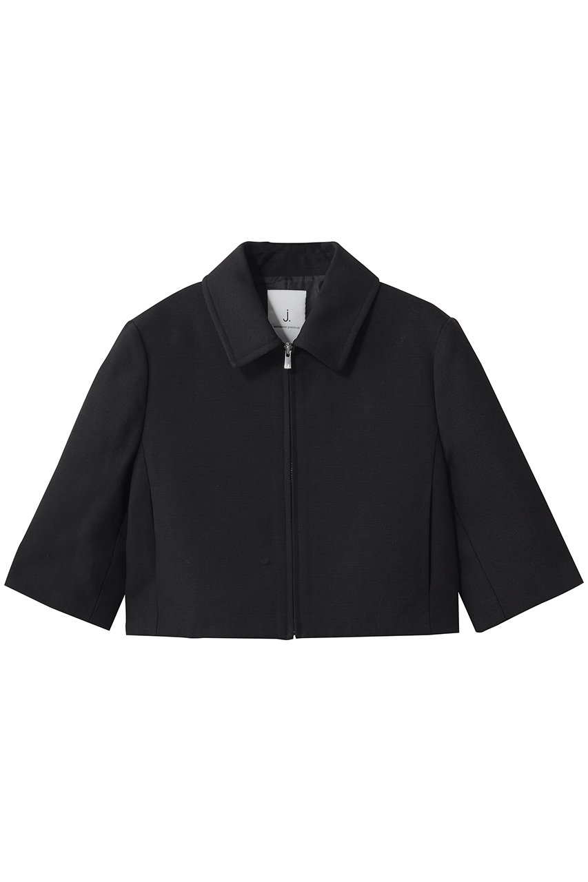 ジェイドット/j.のリネンタッチ コンパクトジャケット(ブラック/14775-130-L)