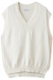 コットンニット Vネックベスト ジェイドット/j. オフホワイト