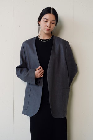 ジェイドット/j.のオックスリネン ノーカラージャケット(110800/110801)