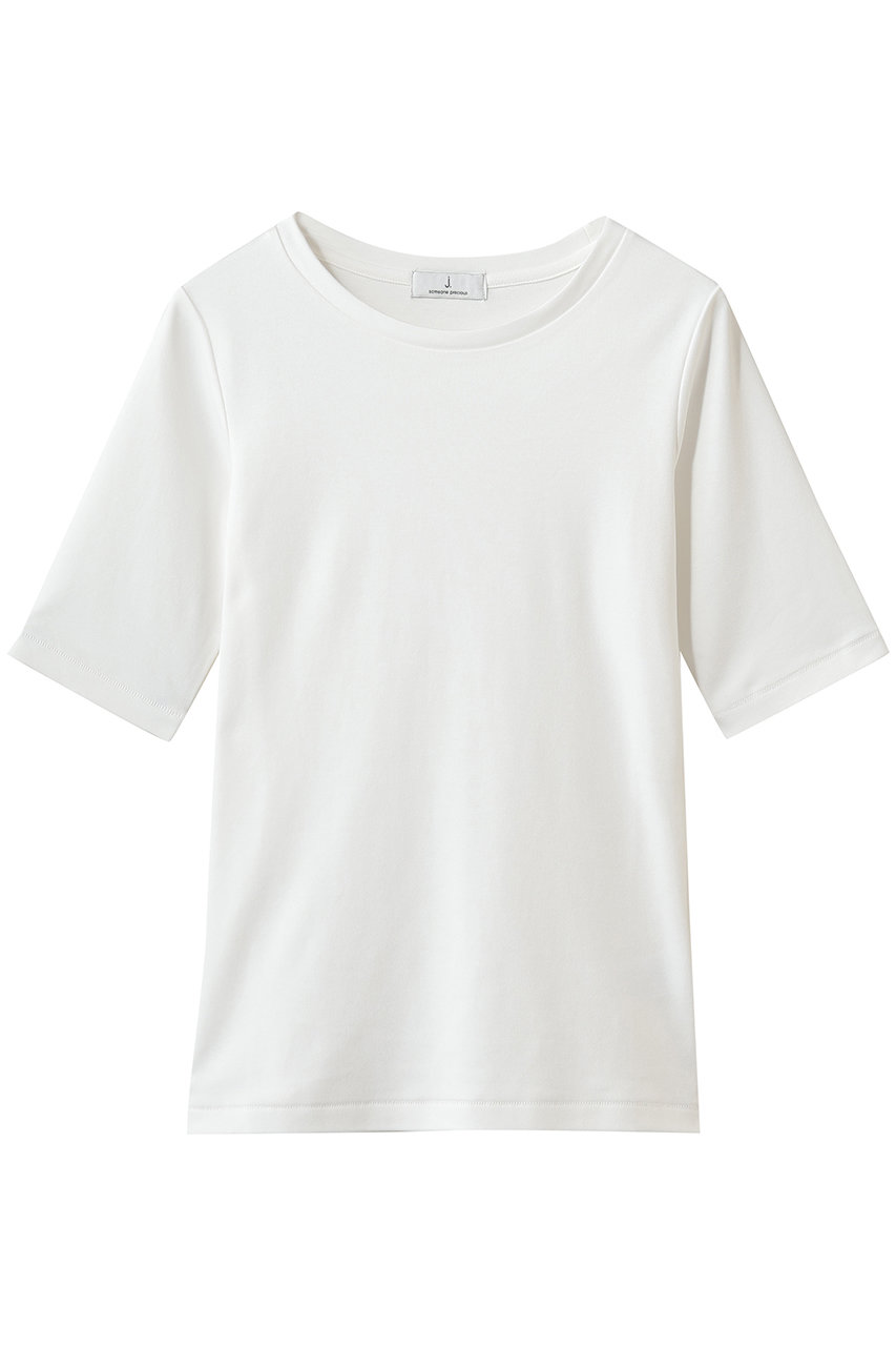 ジェイドット/j.のピュアコットンスムース/5分袖T(オフホワイト/14749-090-L)