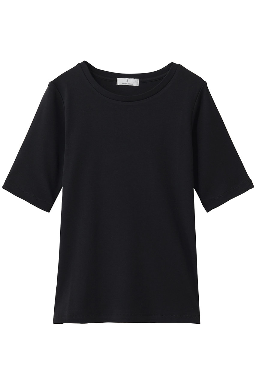 ジェイドット/j.のピュアコットンスムース/5分袖T(ブラック/14749-090-L)