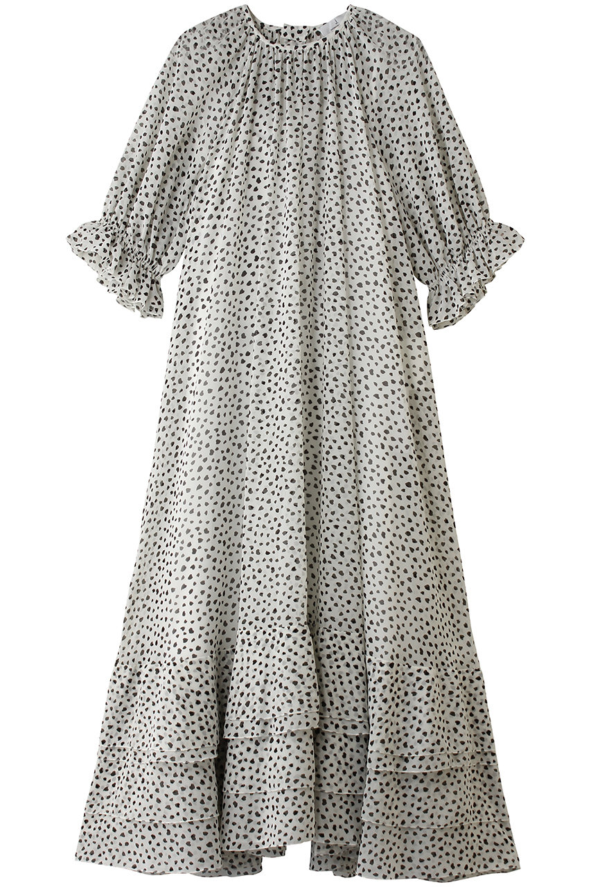 ジェイドット/j.のシフォンジョーゼット プリントワンピース(ホワイト/14785-090-L)