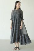 シフォンジョーゼット プリントワンピース