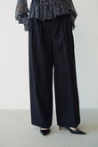 強撚コットン サイド切り替えワイドパンツ
