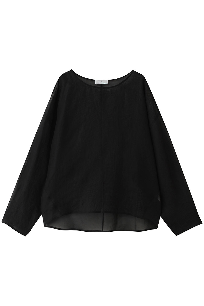 ジェイドット/j.の強撚オーガンジー Tブラウス(ブラック/14804-400-L)